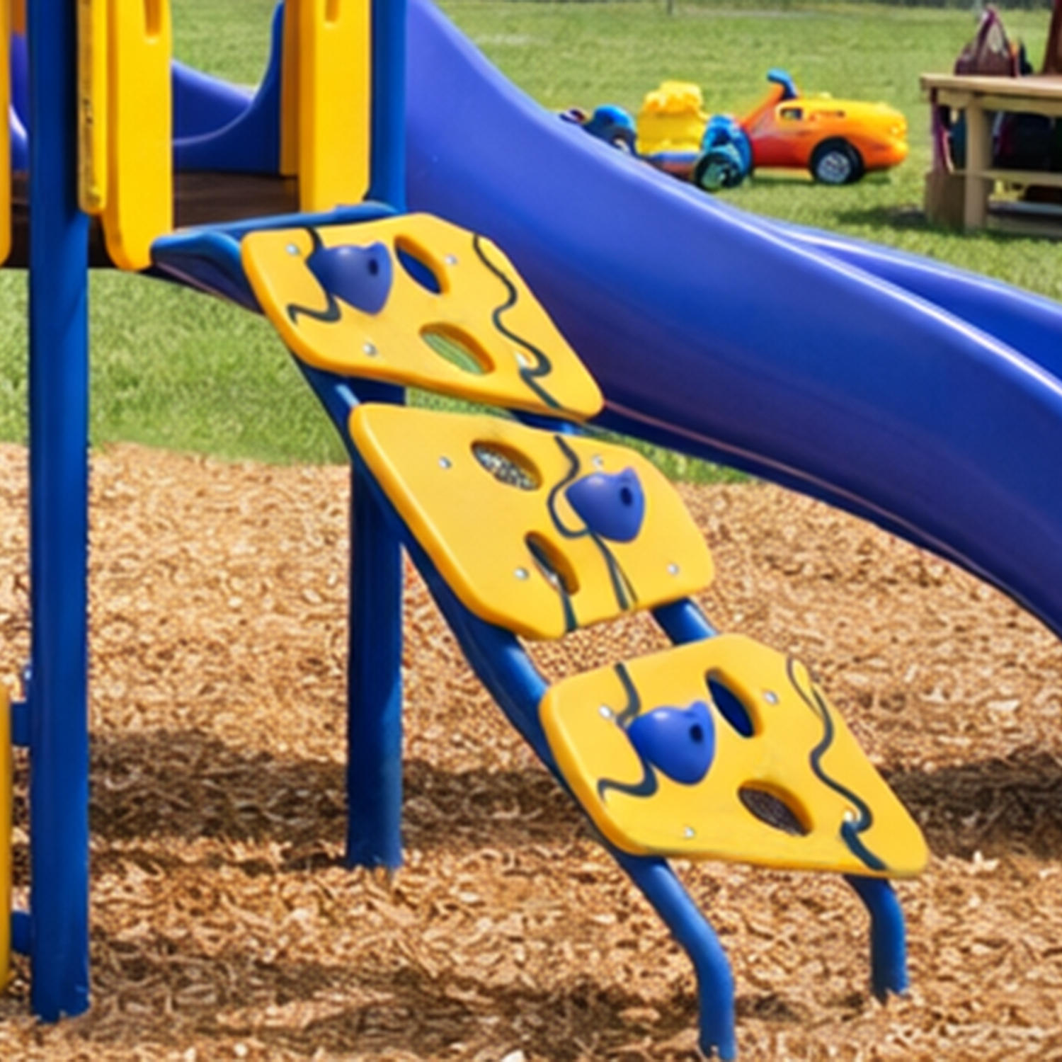 Playtots Crater Climber toddler playground component with angled climbing panels for balance and active play
